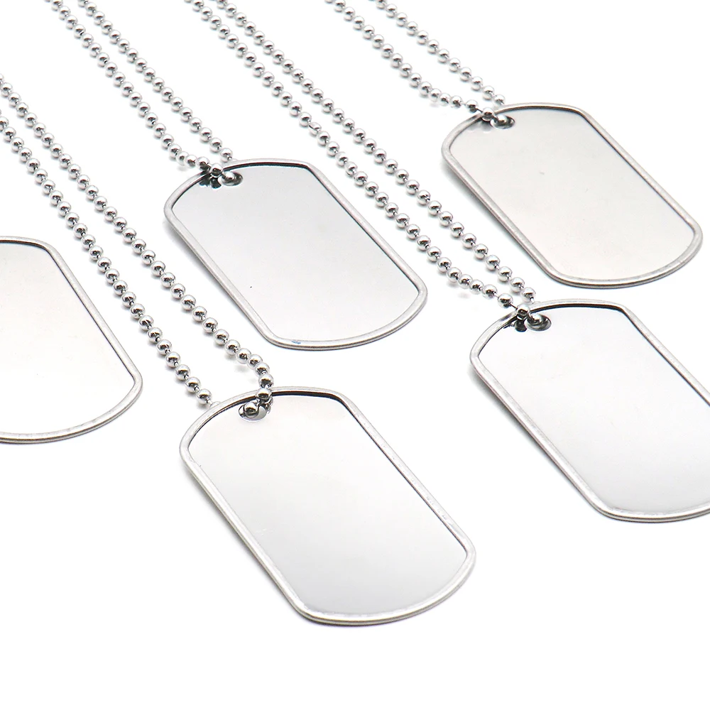 20Pcs Plate Stainless Steel Tags Military Army Identity Tag  Men Tags Necklace Personality necklace Dog ID Tags for Men Pendant