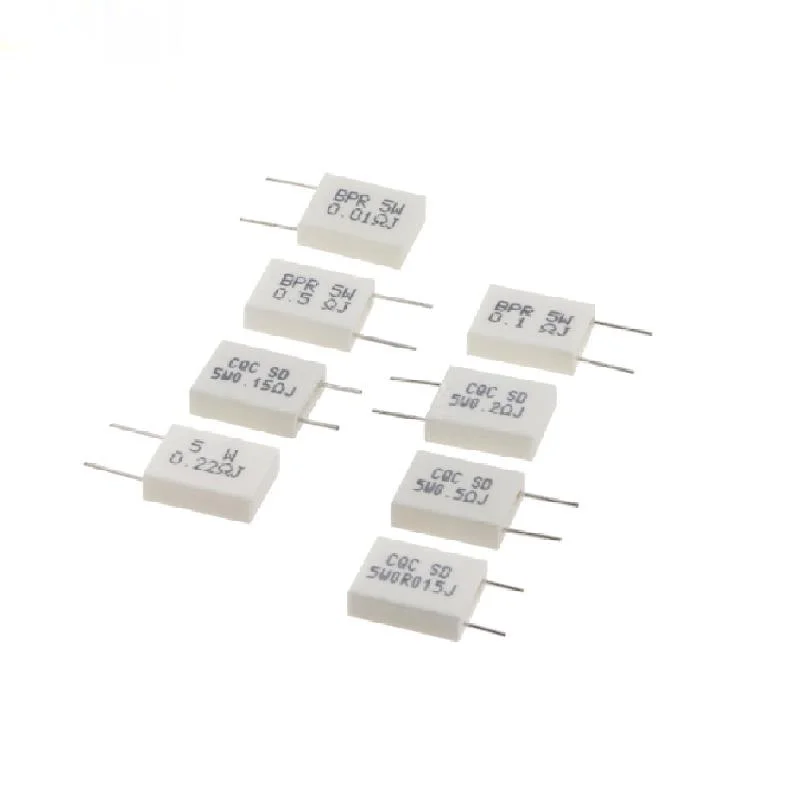 10 Pcs BPR56 5W 0.01R 0.015R 0.022R 0.025R 0.033R 0.047R Non-inductive Ceramic Cement Resistor 0.05 0.1 0.2 0.5 1 2 4.7 100 Ohm