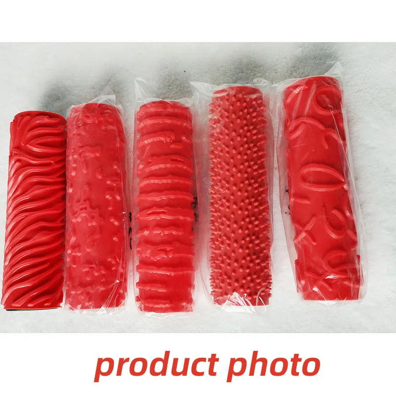 7inch Rubber Pattern Roller brush Paint roller Embossed Texture Painting Tools for Wall Decorative Household Brush