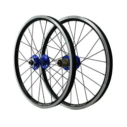 Folding Bike Wheelset, Disc Brake, Rim V Brake, 24H, AV Valve, Sealed Bearing Hubs, QR, F9X100mm, R9X135mm, 20 in, 406, 451