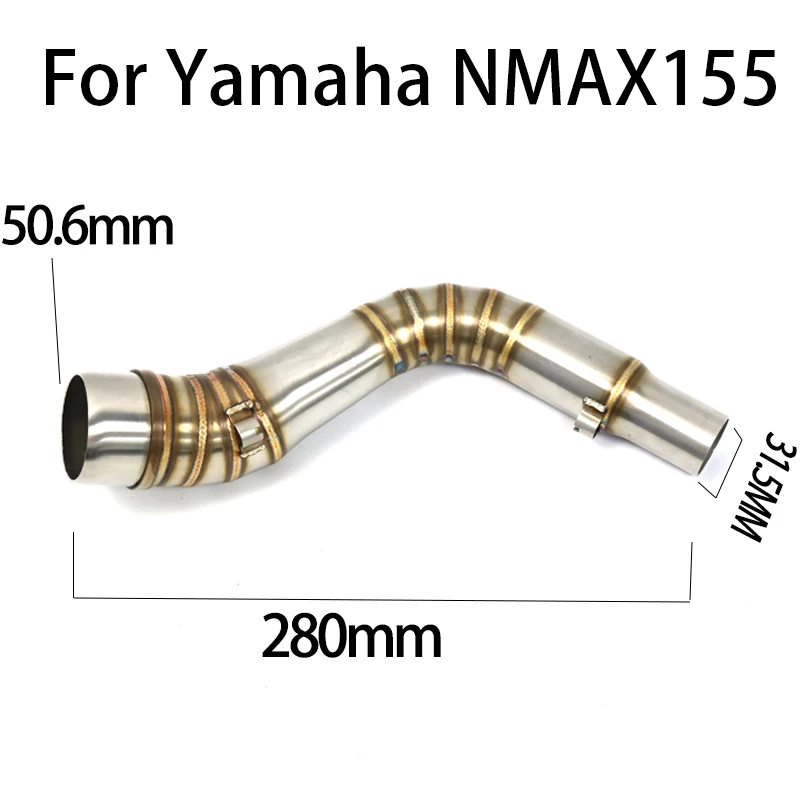 Motorcycle Exhaust Front Pipe Muffler Middle Link Connect Pipe For Yamaha NMAX155 NMAX125 SMAX155 Motocross Muffler Escape moto