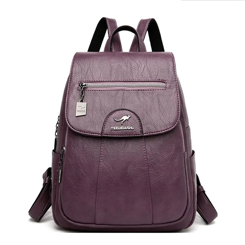 7 Color Women Soft Leather Backpacks Vintage Female Shoulder Bags Sac a Dos Casual Travel Ladies Bagpack Mochilas School Bags