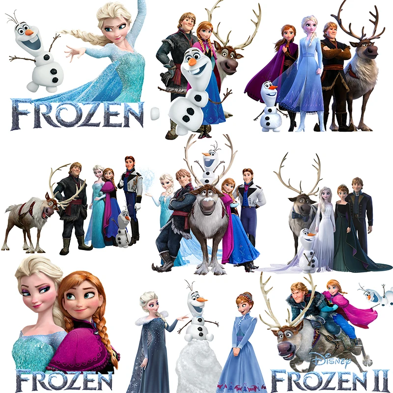 Frozen Appliques Thermo Adhesive Patches for Disney Clothes Cartoon Elsa Anna Patches for Clothing Iron on Patches Heat Transfer