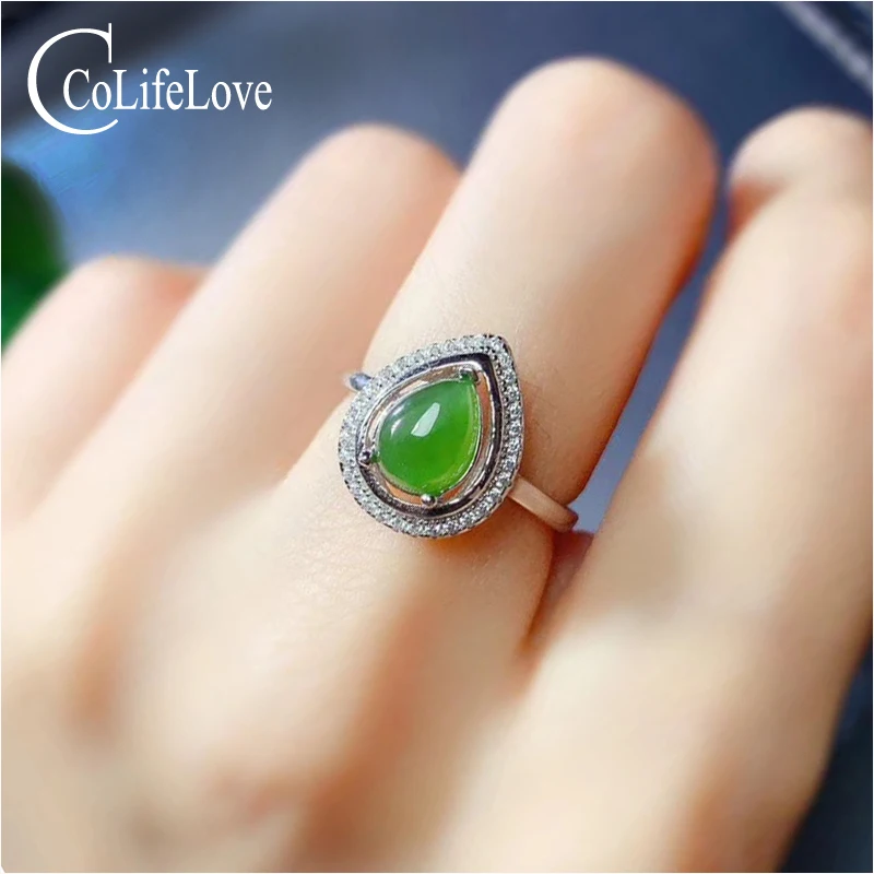 

CoLife Jewelry 925 Silver Jasper Ring for Daily Waer 7mm*9mm Real Jasper Jewelry Classic Jasper Silver Ring for Woman