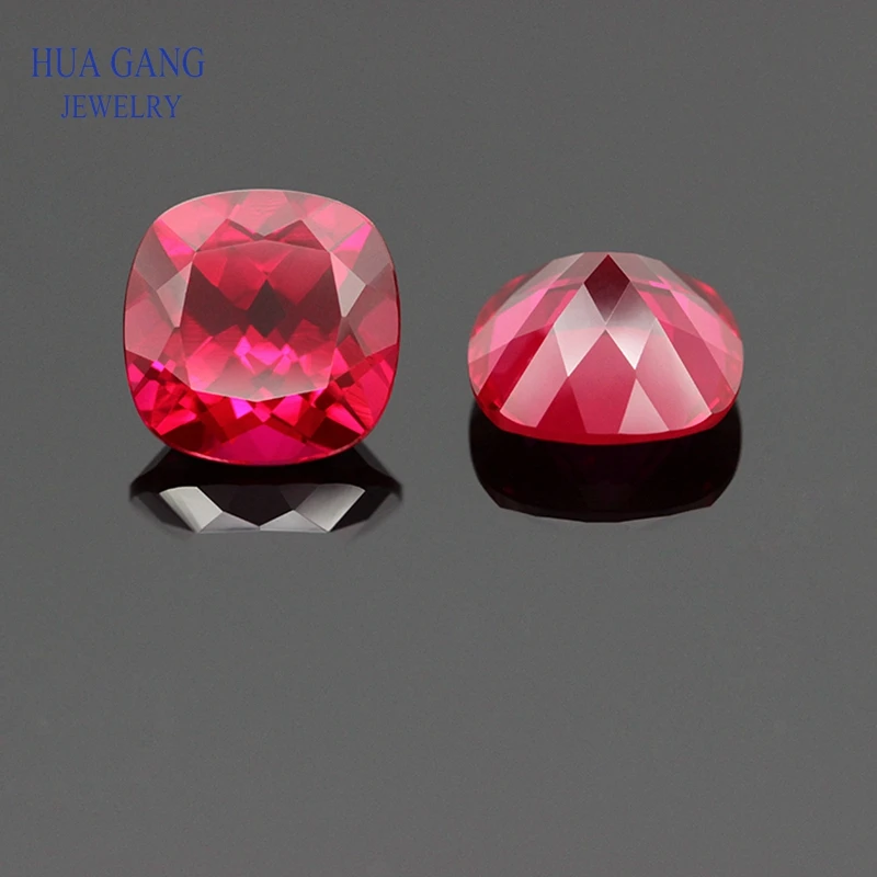 5# Red Ruby Stone Round Squar Spherical Reuleaux triangl Synthetic Corundum Gems Stone For jewelry Wholesale