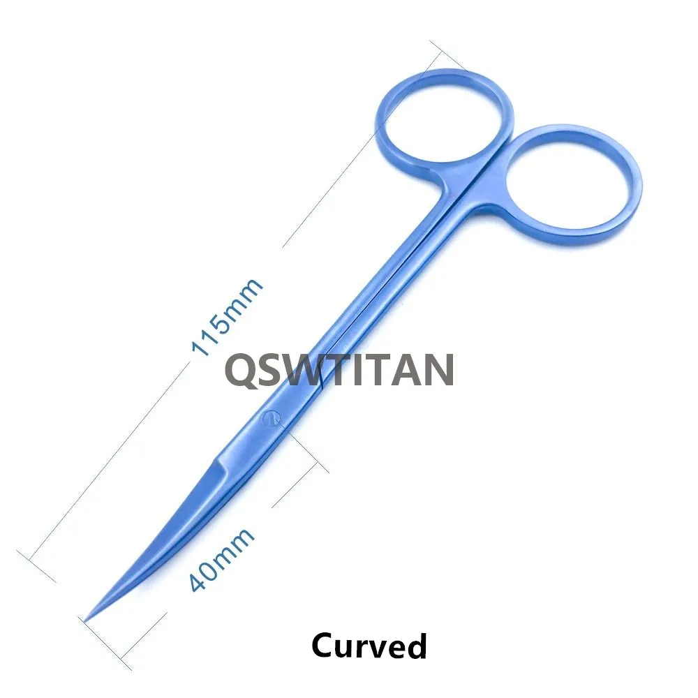 Tytanowe okulistyczne nożyczki krawieckie proste/zakrzywione stomatologiczne nożyczki kosmetyczne oko chirurgiczne