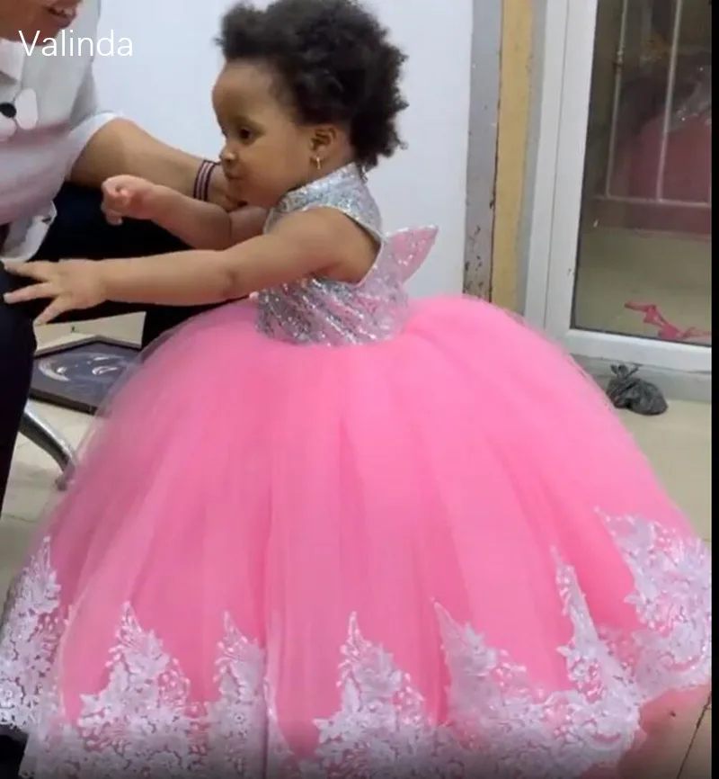 Vestidos de bebê infantil com lantejoulas prateadas, corpo prateado, vestido de festa de aniversário, roupas infantis, acessórios fotográficos de