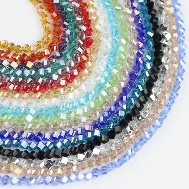 JHNBY Twisted Faceted Austrian crystal beads 100pcs 4mm High quality glass Loose beads ball handmade Jewelry bracelet making DIY