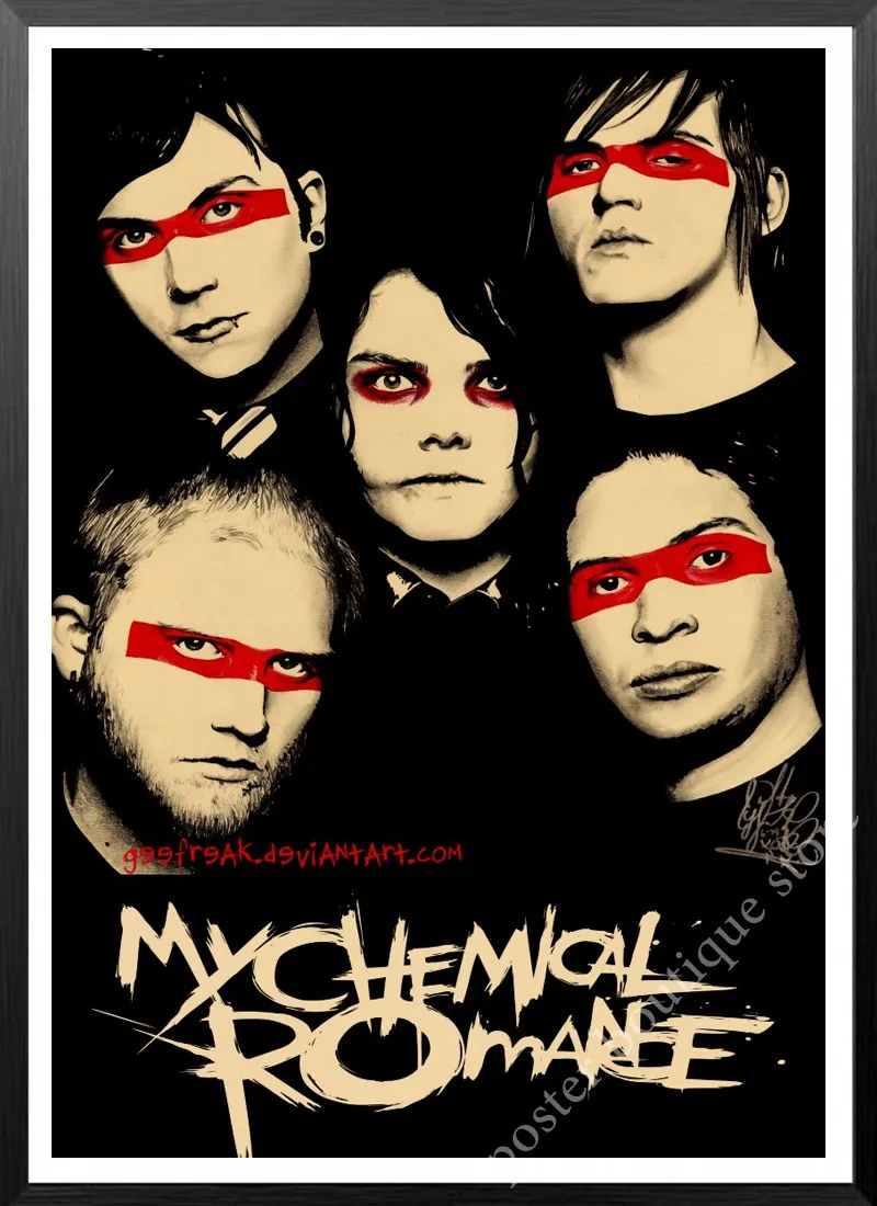 My Chemical Romance Band Classic Nostalgic Matte Kraft Paper Poster Office Gift Room Dining Home Decor wall sticker