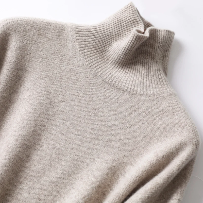 Wool Sweater Women 2021 Autumn and Winter New 100% Pure Wool Turtleneck Sweater Ladies Loose Thick Pullover Cashmere Sweater Top