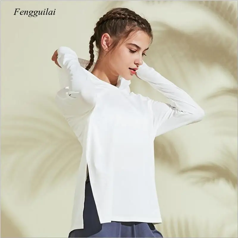 Training Running T-Shirt Loose Fitness Clothing Female Breathable Quick-Dry Long Sleeved Shirt Top Women Tees