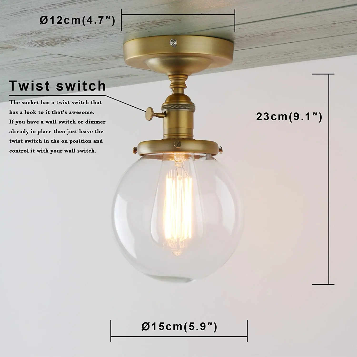 Permo E27 Wall Lamp Modern Globe Glass Sconce Vintage Wall Lights Fixtures Luminaire for Home Decor Bathroom Bedroom Loft light