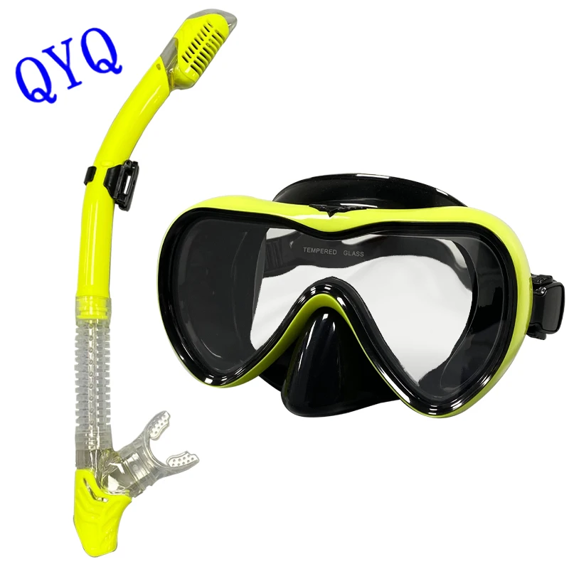 QYQ Professional scuba diving mask snorkeling suit adult silicone skirt anti-fog glasses swimming pool equipment