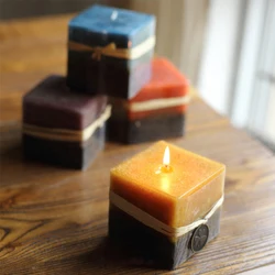Cube Shape Candle Silicone Mold DIY Gypsum Plaster Crafts Mould Square Silicone Soap Candles Resin Molds Dried Flower Decoration