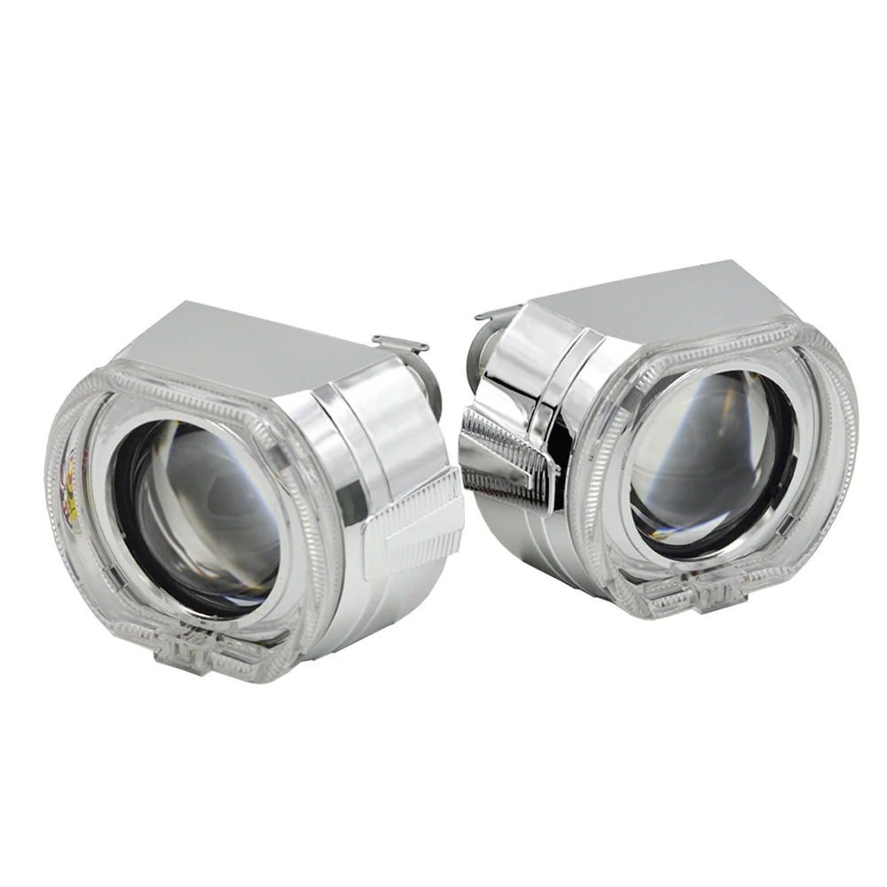 2.5 inch mini bi xenon hid projector lens DRL white angel eyes