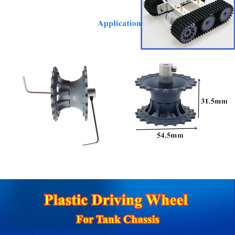 Plastic Driving Wheel with Coupling  4mm/5mm/6mm For Tank Chassis Crawler Chassis Accessories DIY Parts Motive Wheel