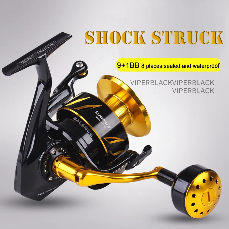 Lurekiller fishing rod Saltwater Spinning Jigging fishing Reel Spinning reel 10BB Alloy reel 35kgs drag power Japan Made