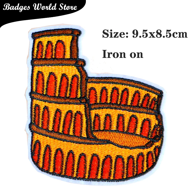 1 Pcs Colosseum, watches, walkie-talkies, bags Cartoon icon Iron on Patch for Clothing DIY Strip Clothes Patchwork Custom Badges