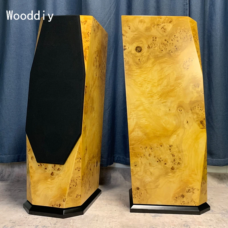 Wooddiy 12 Inch Speaker One Pair 3 Way Empty Hifi Cabinet Birch Plywood MDF Veneer Customized Diament Speaker Floor