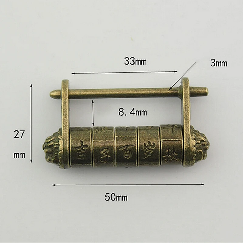 Cổ Vintage Hợp Kim Kẽm Trung Quốc Phong Cách Cũ Khóa Trang Sức Ngực Hộp Mã Khóa Mật Khẩu Khóa Móc Gài Cho Gỗ Vali Tủ Ngăn Kéo