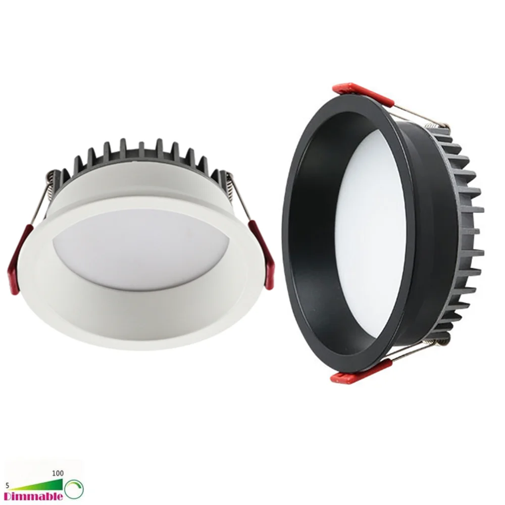 Gömme parlama önleyici LED COB Downlight 18W 24W Kısılabilir 85-265V Tavan Lambası Spot Işık 12W 15W Ev Oturma Odası Yatak Odası Aydınlatma