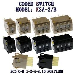 KSA-2/B BCD Code Binary Output Pushwheel /Thumbwheel 8421C Gold Plated terminal block 0-9 Digits Decimal Code Beige Black