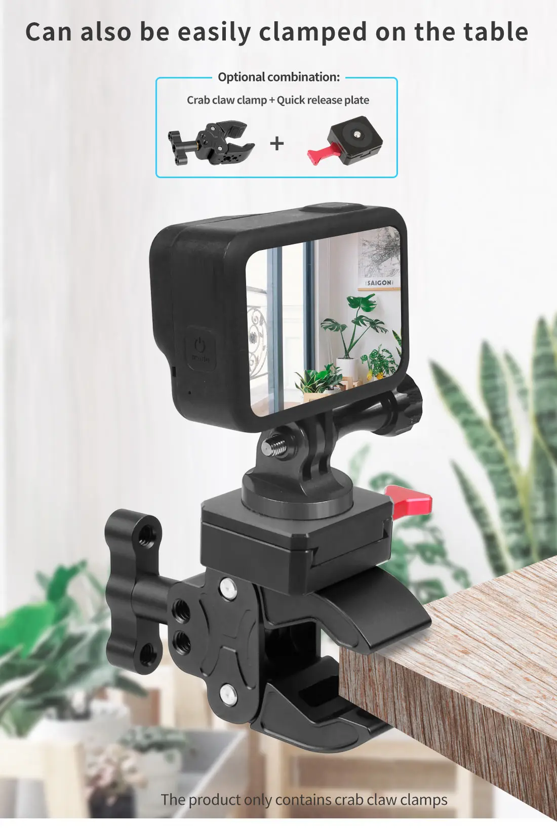 Super Clamp Gelenk arm Krabben klaue c Typ Fotografie Blitzlicht Kamera Stativ Ein beins tativ halter Monitor Verlängerung sclip – Detail 9