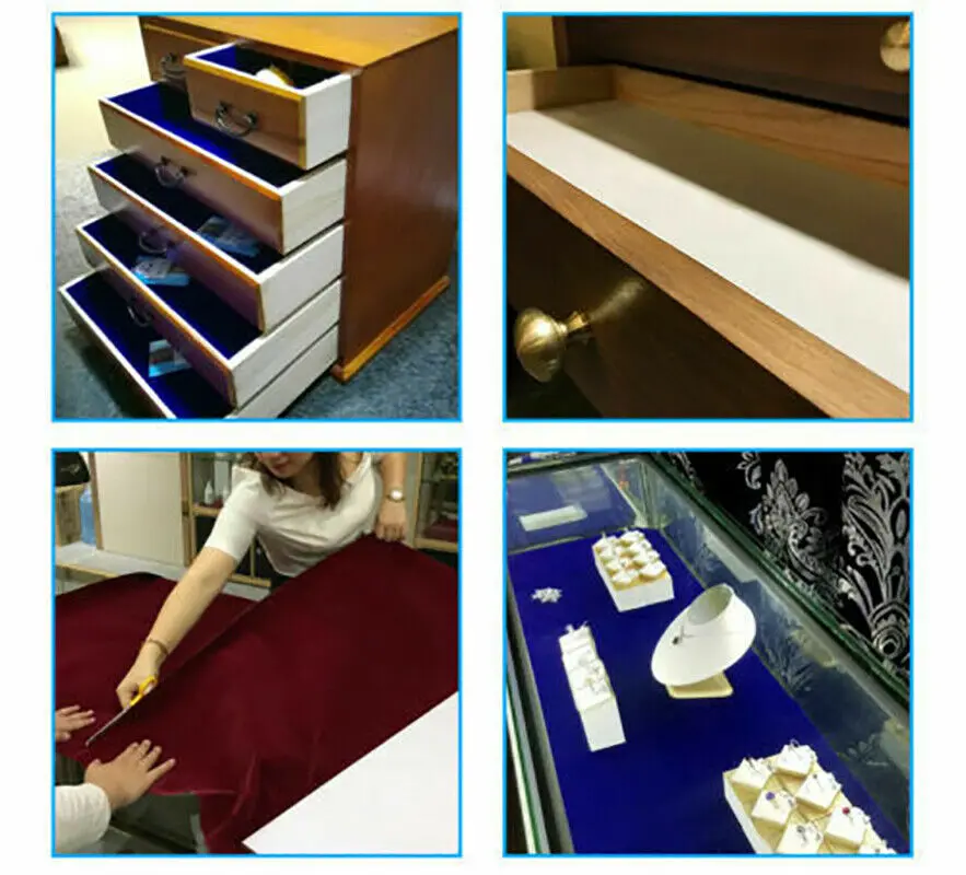 30x20cm Soft Surface Self-Adhesive Velvet Fabric Sheets for DIY Art & Crafts Jewelry Drawer Box Liner Decoration Accessory