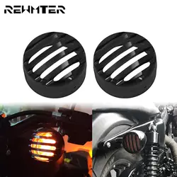 Motorcycle Black Front Turn Signal Light Bezel Grill Cover For Harley Sportster 92-2020 Iron 883 Nightster 1200 Roadster Custom