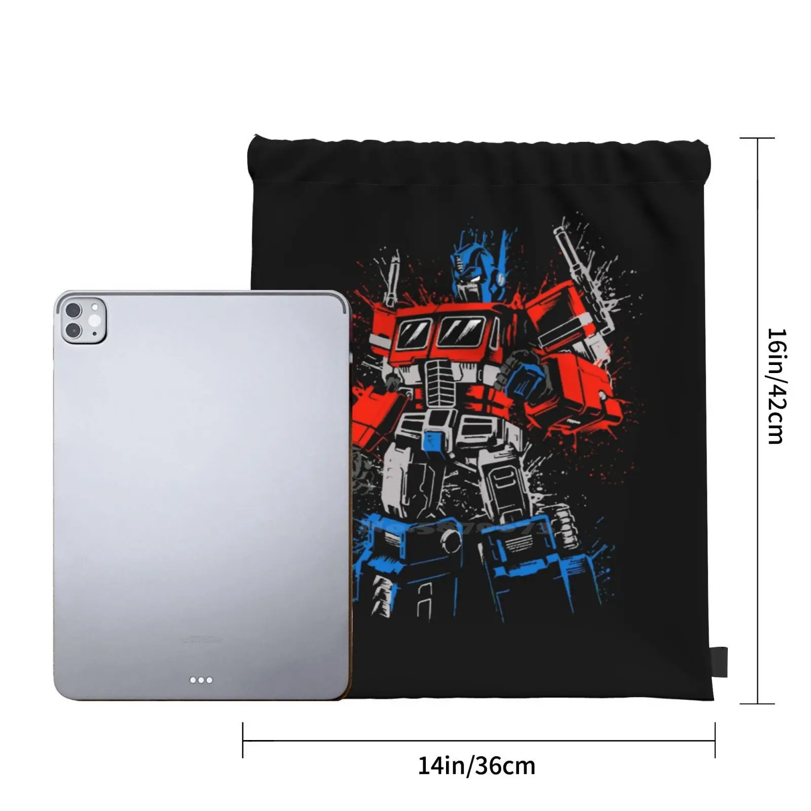 Đầm Xòe Thủ Túi Dây Rút Ba Lô Dành Cho Nam Nữ Cô Gái Tuổi Teen Đen Optimus Prime Anime Autobot Decepticon Nhật Bản Otaku