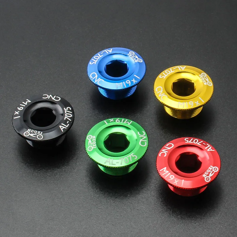 MUQZI Bike Crank Screw M19 Crank Arm Cover MTB Road Bicycle Parts Crankset Bottom Bracket CNC Aluminum Alloy Fixing Bolt