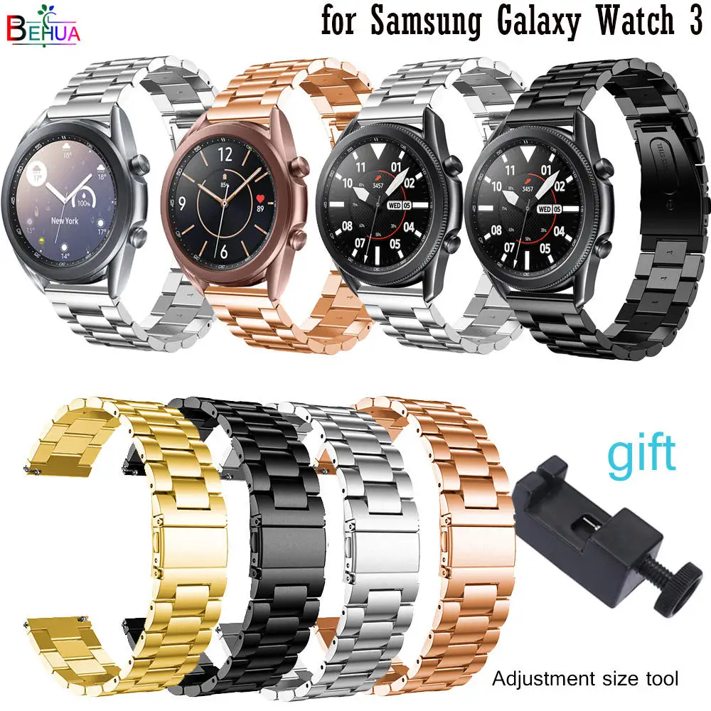 

Ремешок BEHUA из нержавеющей стали для Samsung Galaxy Watch 3 41 мм 45 мм, сменный Браслет для наручных часов, 20 мм 22 мм