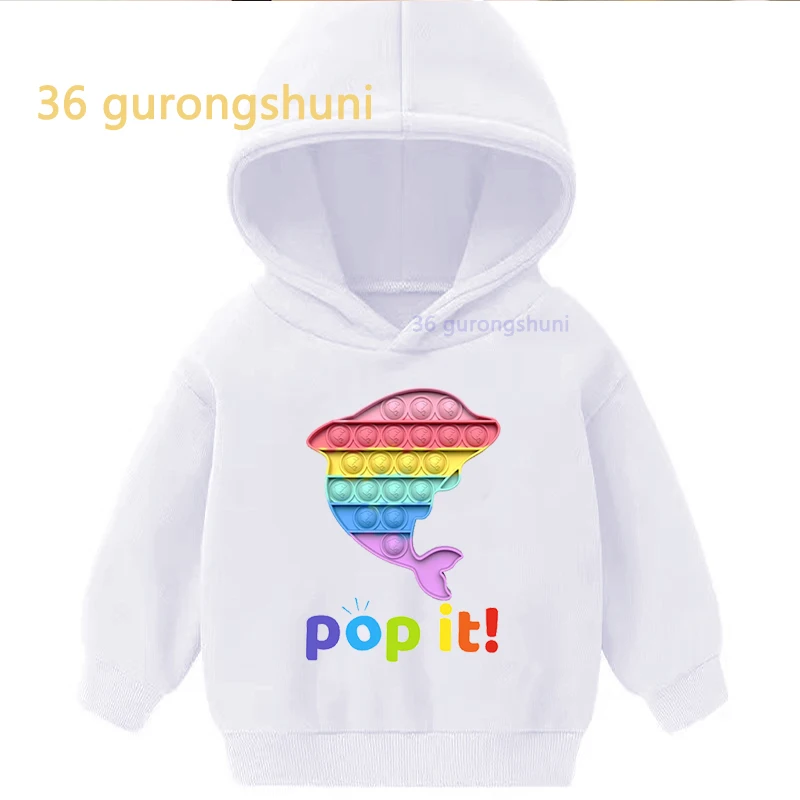 children hoodies fish for boy kids clothes boys chick animal Pop It sunflower print graphic girls sweatshirts kid winter hoodie