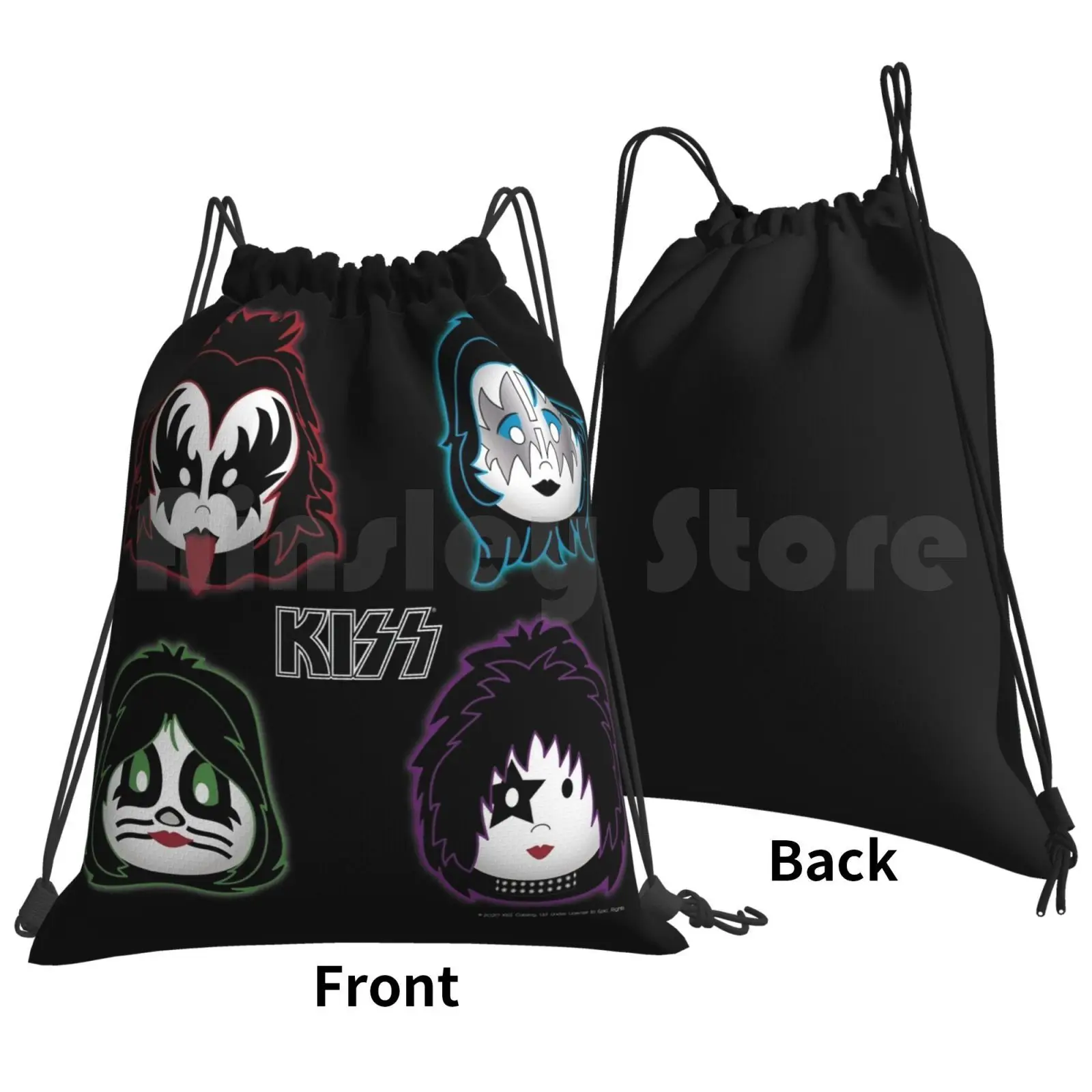 Kiss Band-Solo-Cute Design For Kids Backpack Drawstring Bag Riding Climbing Gym Bag Kiss Kiss Fan Art Kiss Band Kiss Music