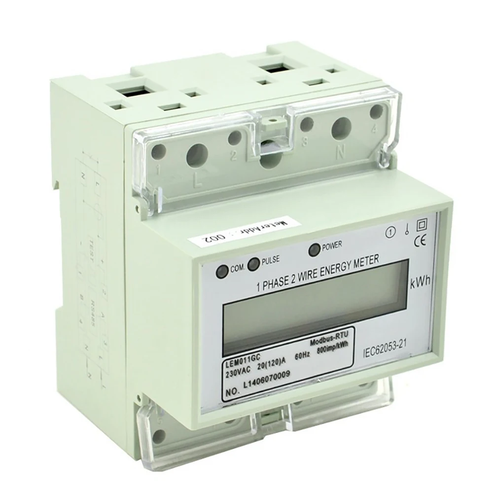 DIN Rail Digital Energy Meter Equipment With Modbus RS-485 10(60)A 230V  LEM011JC