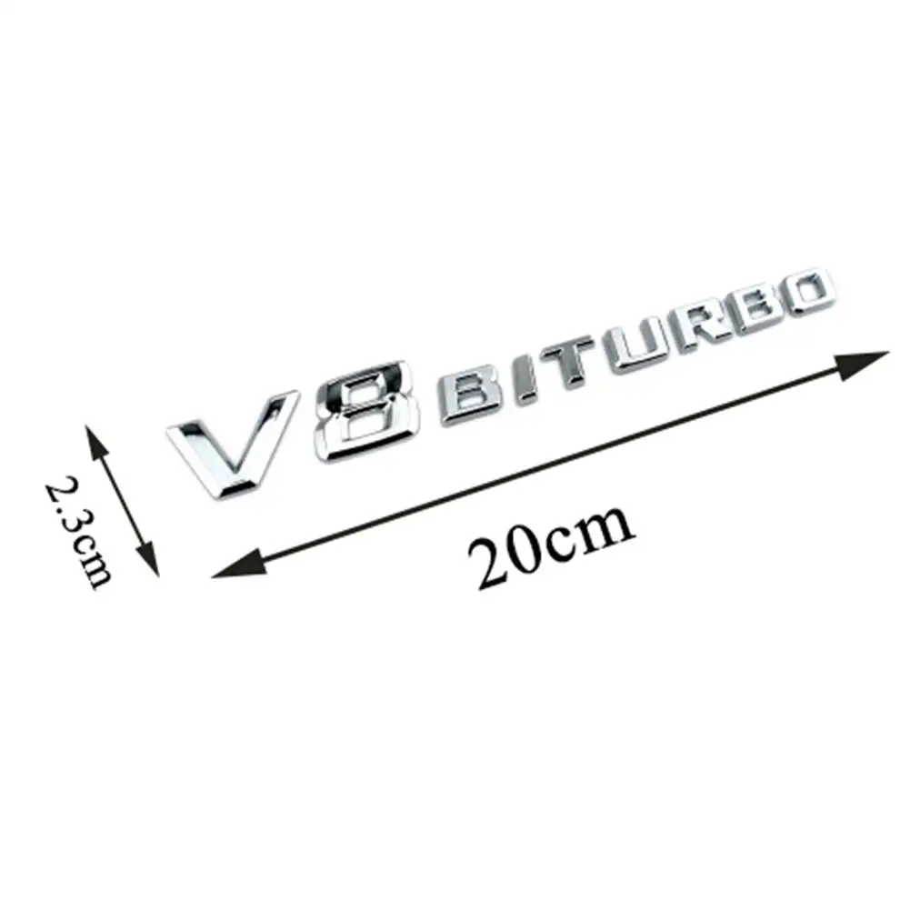 ملصق شعارات السيارة البلاستيكية ABS ، شعار لبنز V8 بيتوربو ، ملصق سيارة رخيص ساخن ، جودة عالية