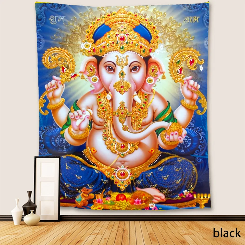 3D Indian Buddhism Culture Buddha Shiva and Ganesha Tapestry Wall Hanging Wall Art Decoration Tapestry