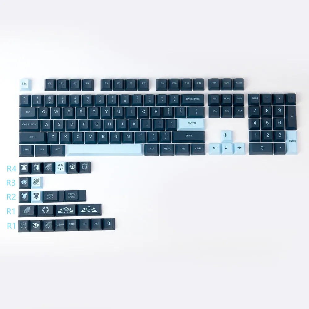 

128 Keys/set GMK KAT Comet Keycaps PBT Dye Sublimation Key Cap Cherry Profile Keycap With R1 1.75U 2U Novelties