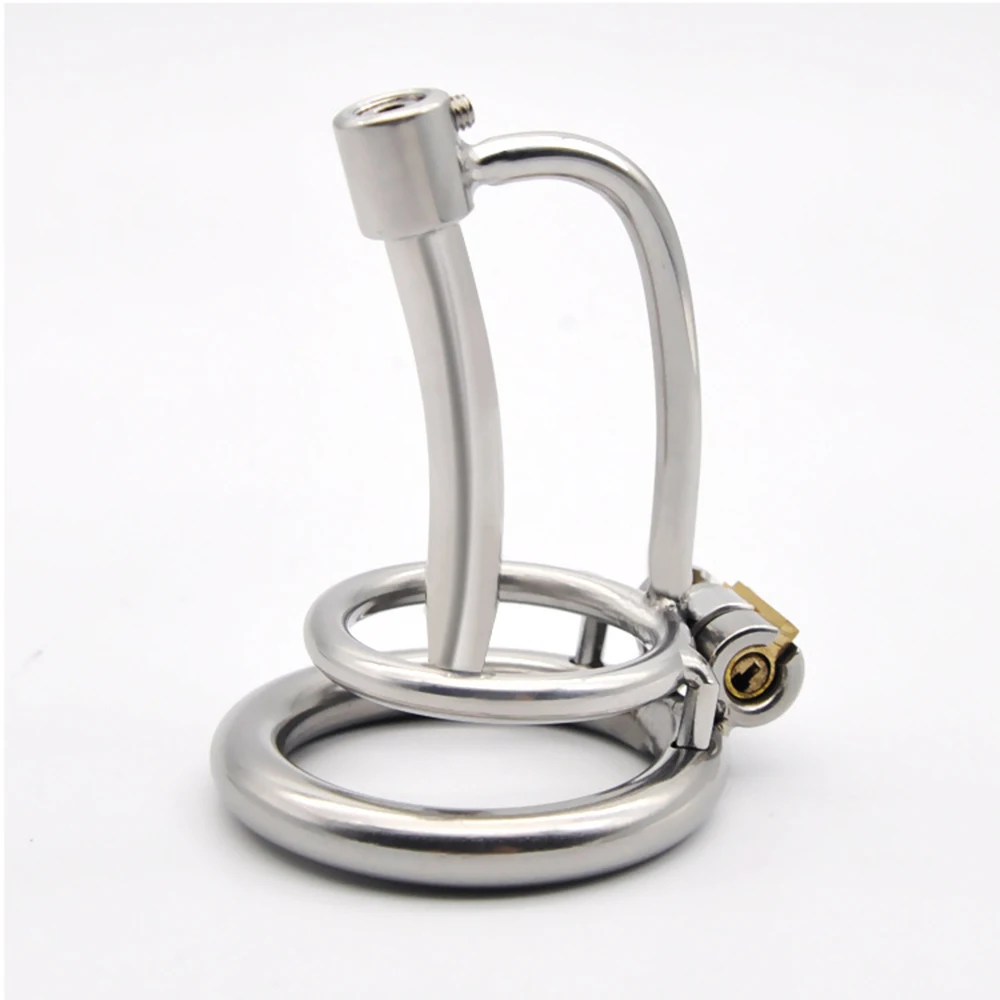 Stainless Steel Male Chastity Devices Cock Cage With Urethral Catheter Penis Lock Cock Ring Sex Toys For Men Chastity Belt