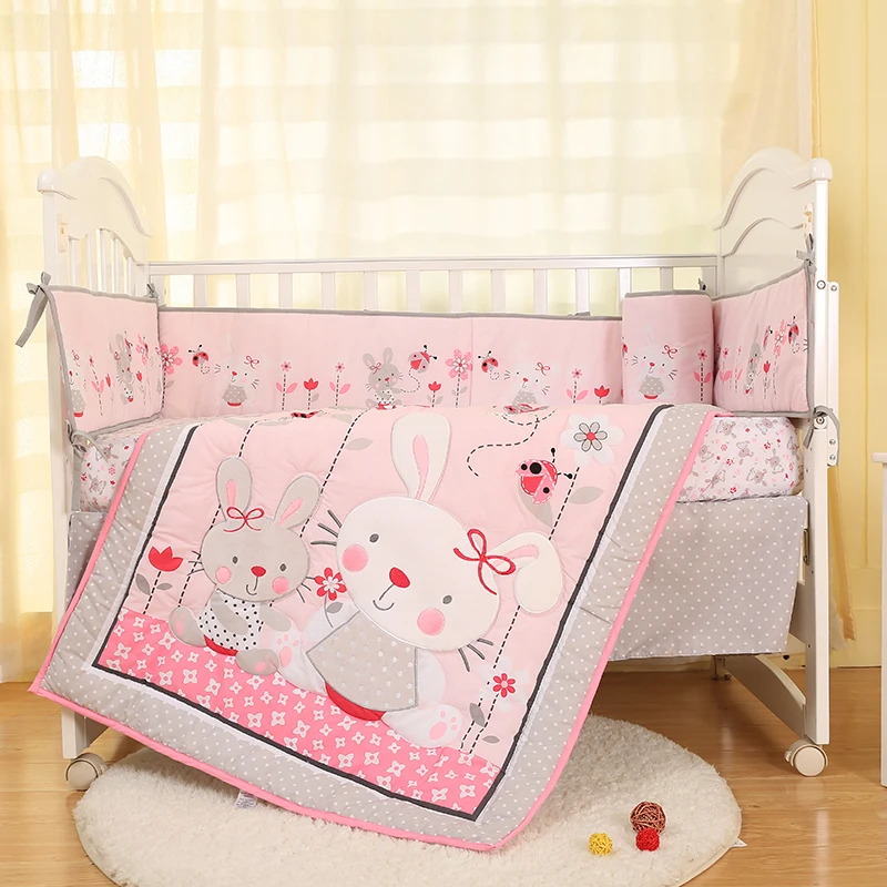 Cotton Nordic Girl Crib Bedding Sets Newborns Mattress Cover Crib Burskirs Crib Bedding Girl Provide Personal Custom Make