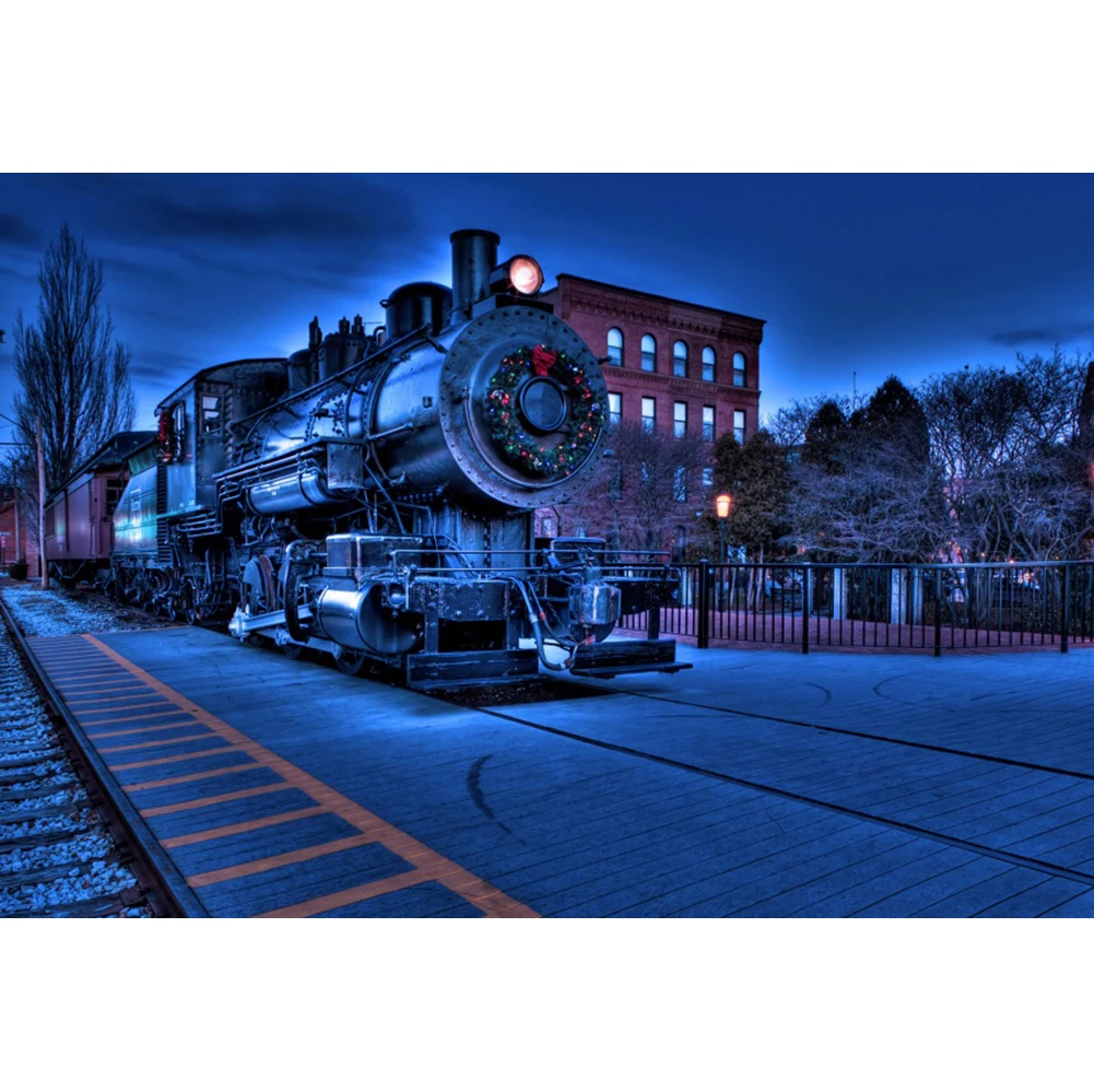 Laeacco Mùa Đông Ngoài Trời Giáng Sinh Tàu Quà Tặng Sinh Nhật Cho Bé Trang Trí Phòng Phông Nền Chụp Ảnh Ảnh Nền Cho Studio Ảnh