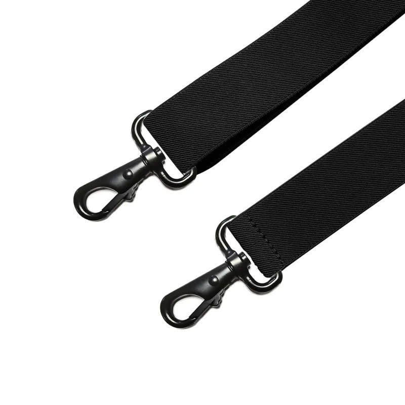 Tirantes anchos de 3,5x120cm para hombre, hebilla de gancho negra, suspensorio masculino elástico de 4 Clip, accesorios de trabajo