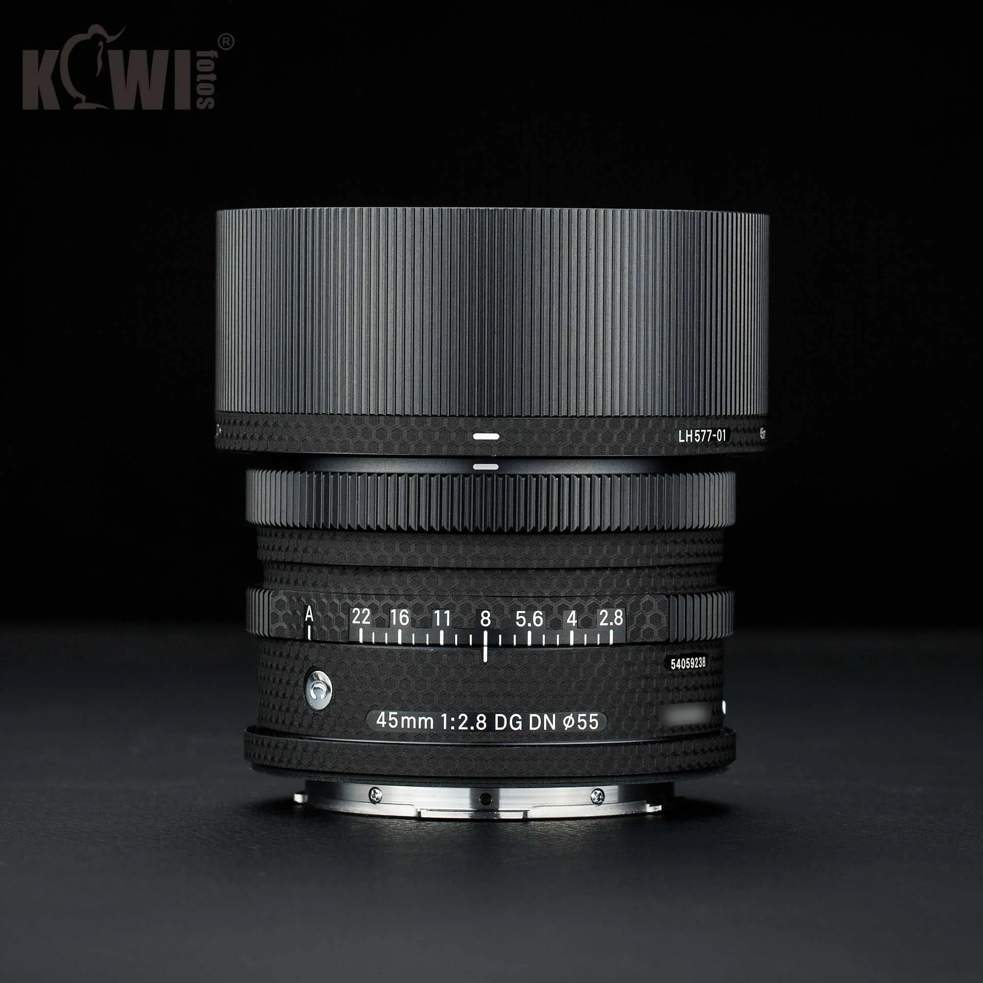 KIWI-عدسة مضادة للانزلاق وغطاء للغطاء ، فيلم واقي للبشرة سيجما 45 مللي متر f/2.8 DG DN ، عدسة معاصرة 3 متر ، ملصق مصفوفة سوداء