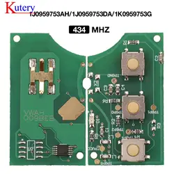 Jingyuqin-Circuit imprimé de clé de voiture à distance, 434 Z successifs, 1J0959753DA, 1J0959753AH, verrerie 0959753G, Volkswagen VW Beetle Bora Golf Polo Passat