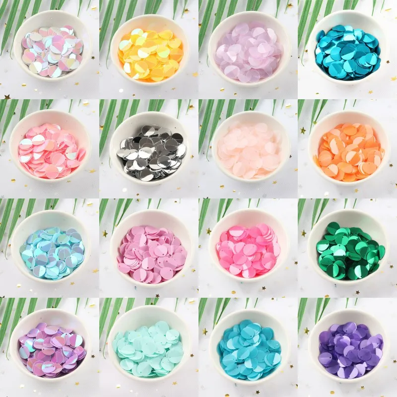 10g/Pack 12mm Oval Folded Half Sequin PVC Sequins Sewing Wedding Dress Craft Paillettes DIY Handmade Lentejuelas Accessories