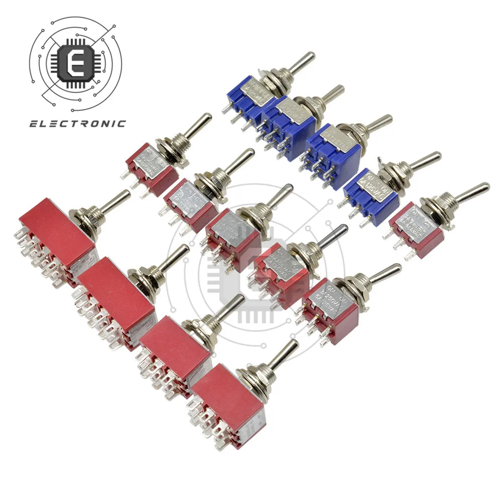 MTS-102/103/202/203/302/303/402/403/123/223/sono disponibili diversi tipi di interruttori a levetta in miniatura