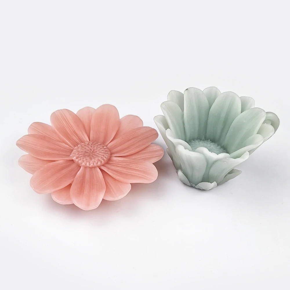 PRZY-Silicone Daisy Rose Peony Mould, Flower Cup, Soap Molds, Fondant Soap Molds, Handmade Mold, Clay Resin Candle Mould