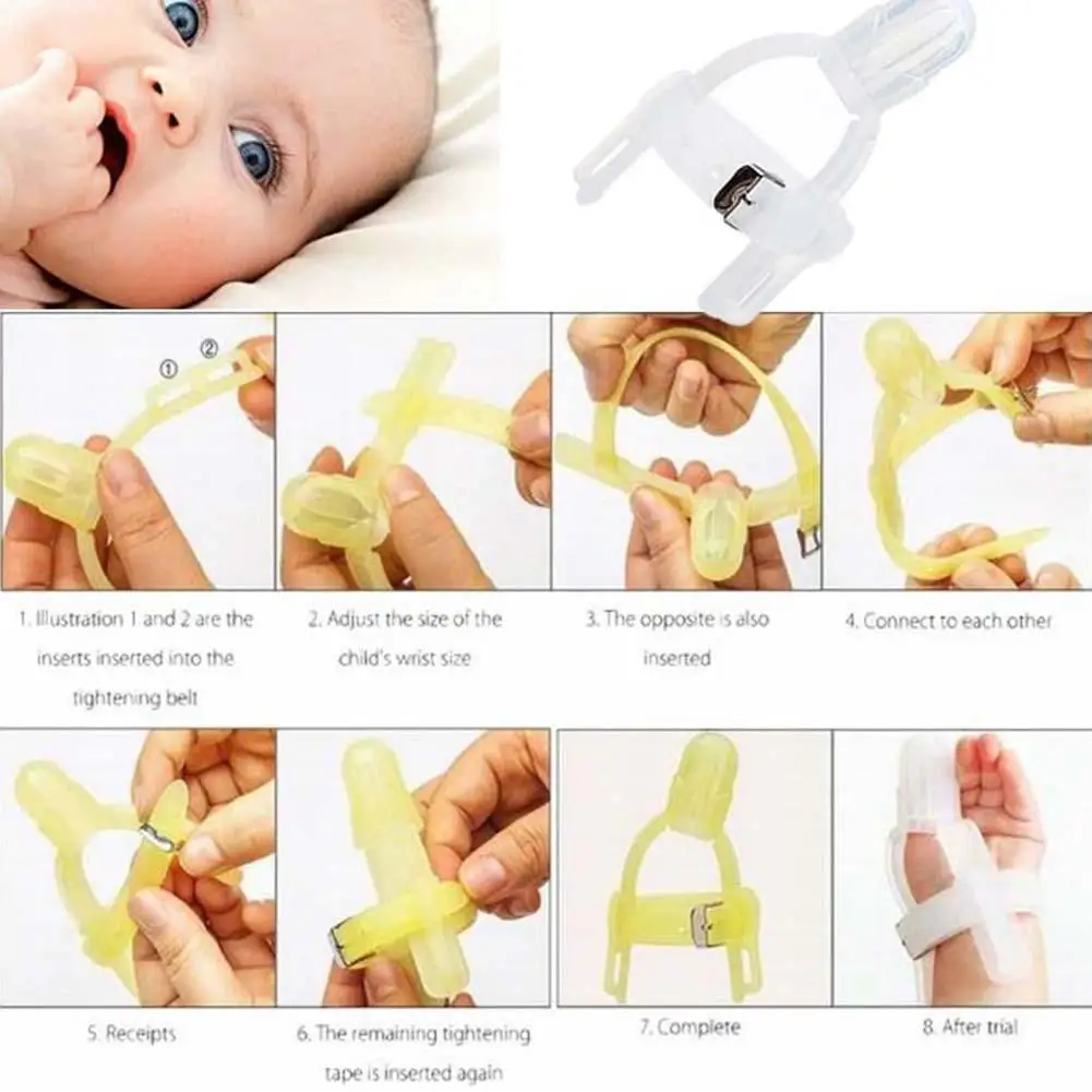 Nontoxic Silicone Baby Kids Child Finger Food Grade Sucking Adjustable Band Hand Guard Children Wrist Stop Thumb Orthosis E Q1L5