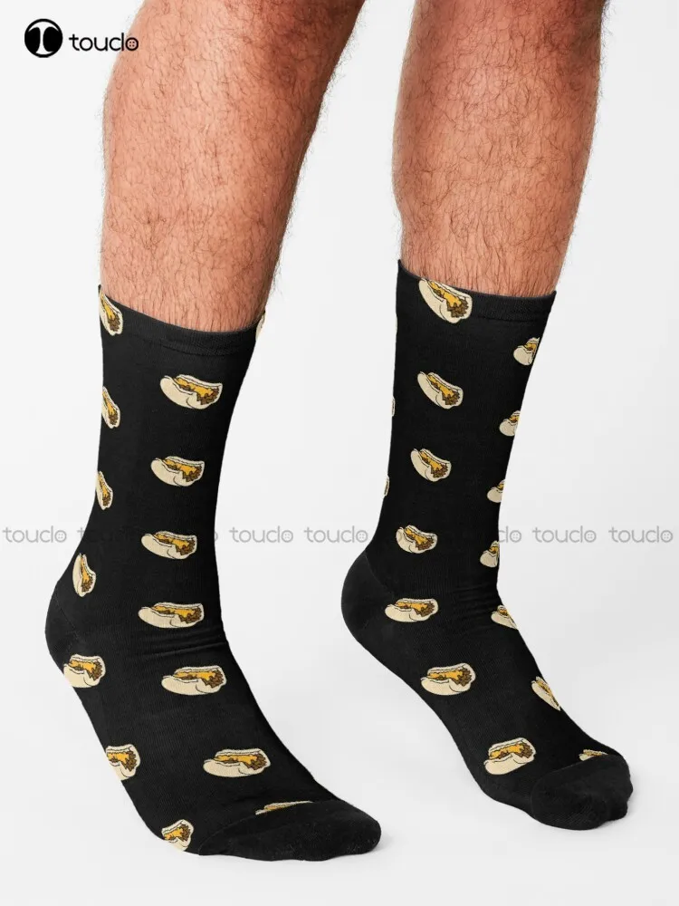 Philly Cheesesteak Socks Basketball Socks Personalized Custom Unisex Adult Teen Youth Socks 360° Digital Print Fashion New