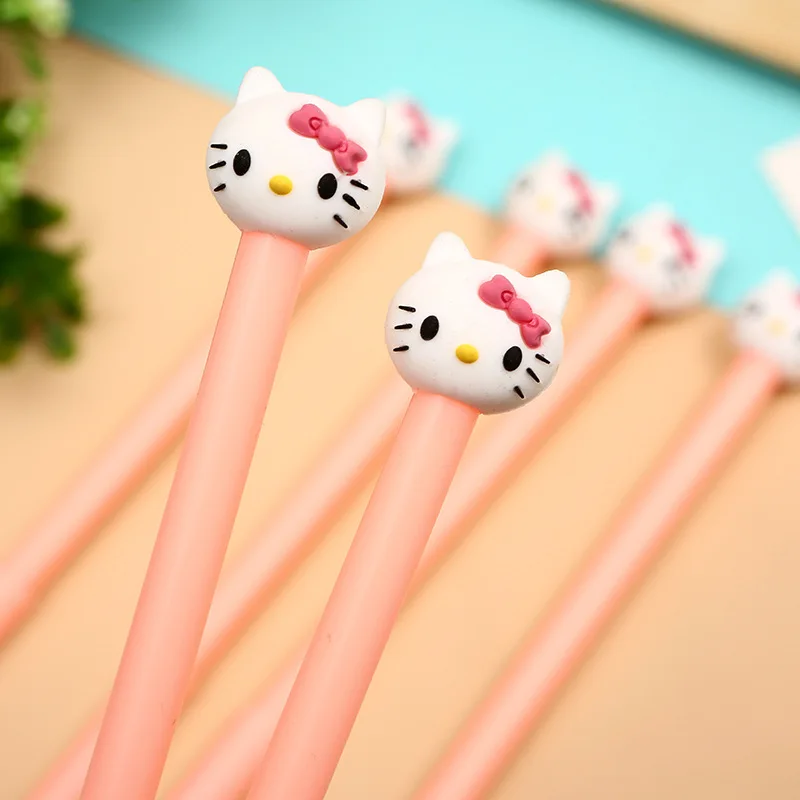 36pcs factory direct sales creative cute cartoon pink kitten neutral pen black pen signature pen